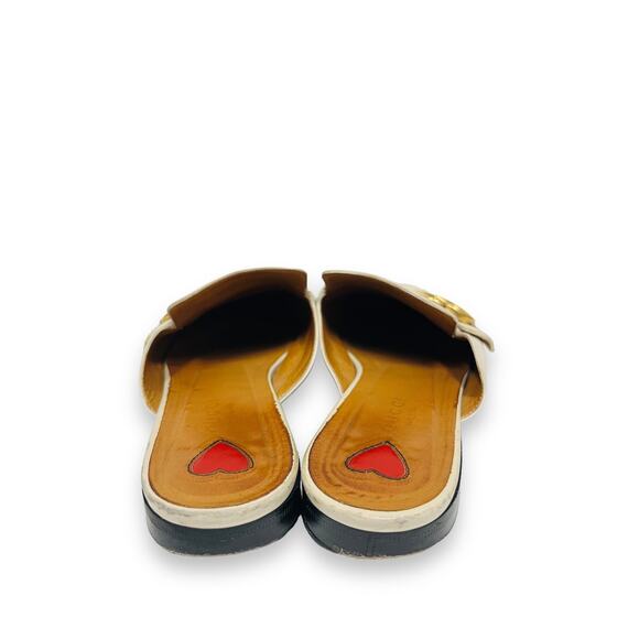 GUCCI White Leather Marmont Fringe GG Logo Square Toe Slides Mules Flats 38 US 8 - Picture 7 of 10